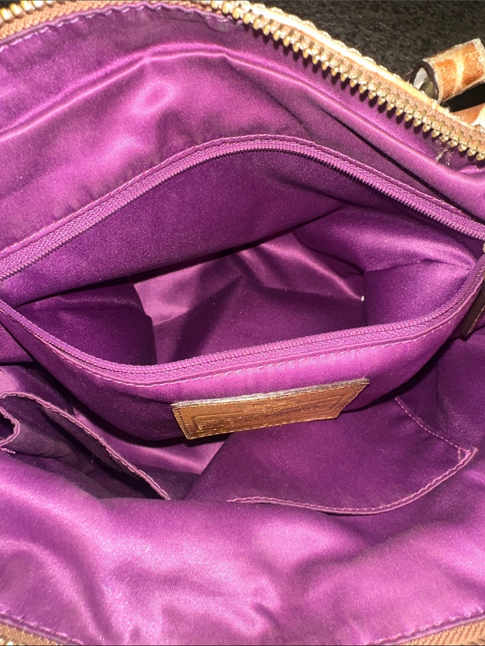 Coach Brown Croc-Embossed Leather Satchel with Gold Hardware - Picture 9 of 16